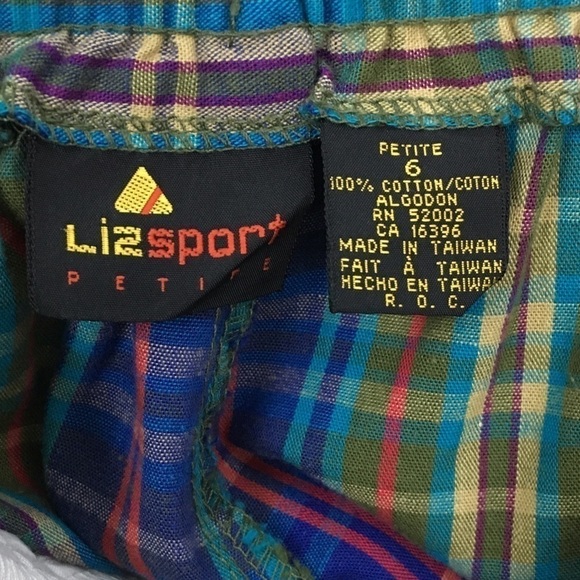 LIZSPORT Vintage Shorts Plaid High Waist Grandmacore Cabincore Petite Size 6P - Picture 7 of 9